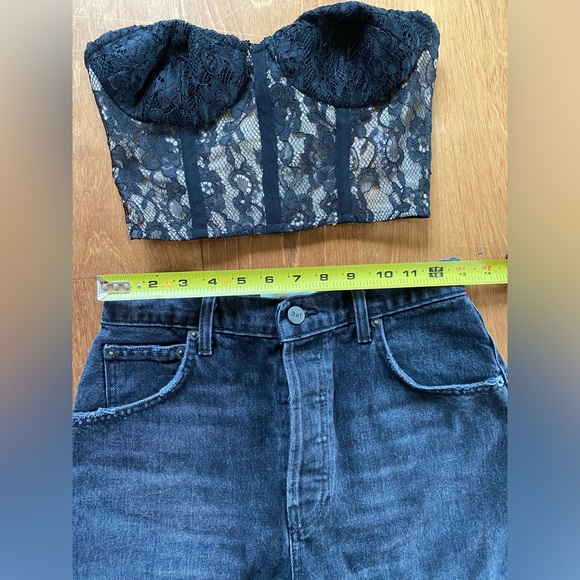 Reformation Allie rigid denim shorts size 26 vintage black - Picture 11 of 12